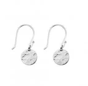 Sterling Silver Earrings - Hammered Circle Drop