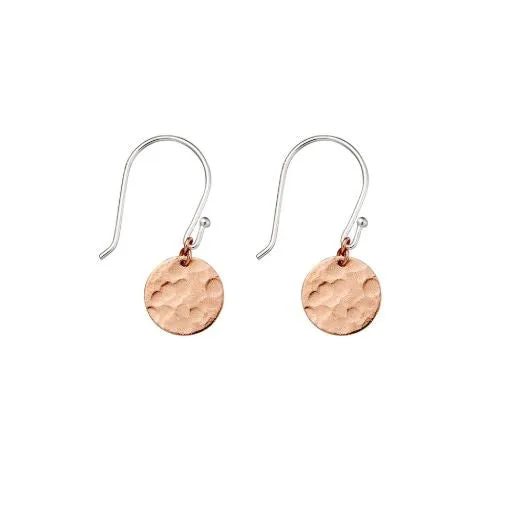 Sterling Silver Earrings - Hammered Circle Drop