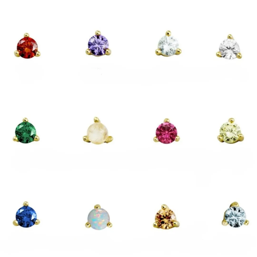 Sterling Silver Studs - Birthstones
