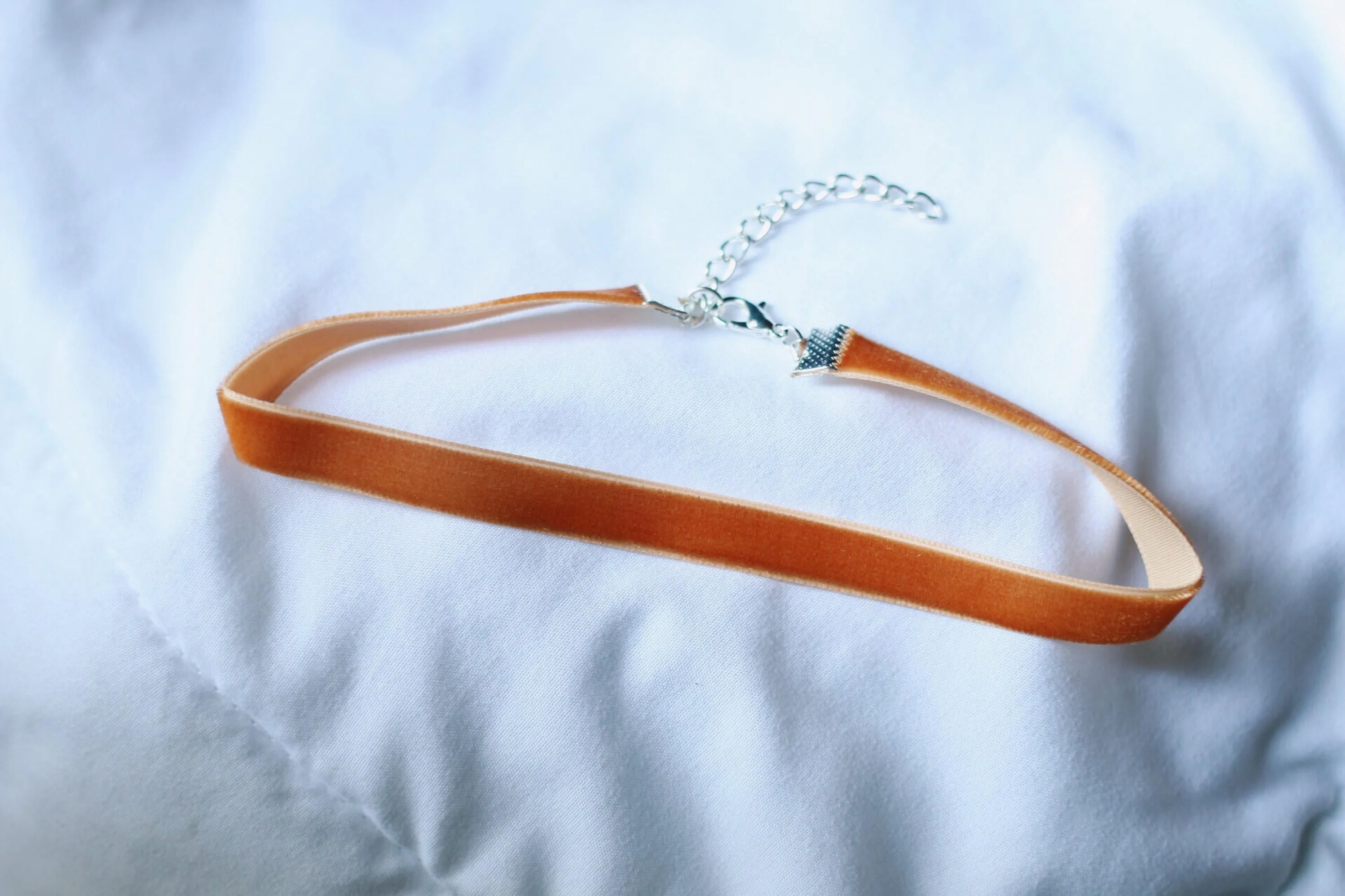 Terracotta Velvet Choker Necklace / Autumn Choker