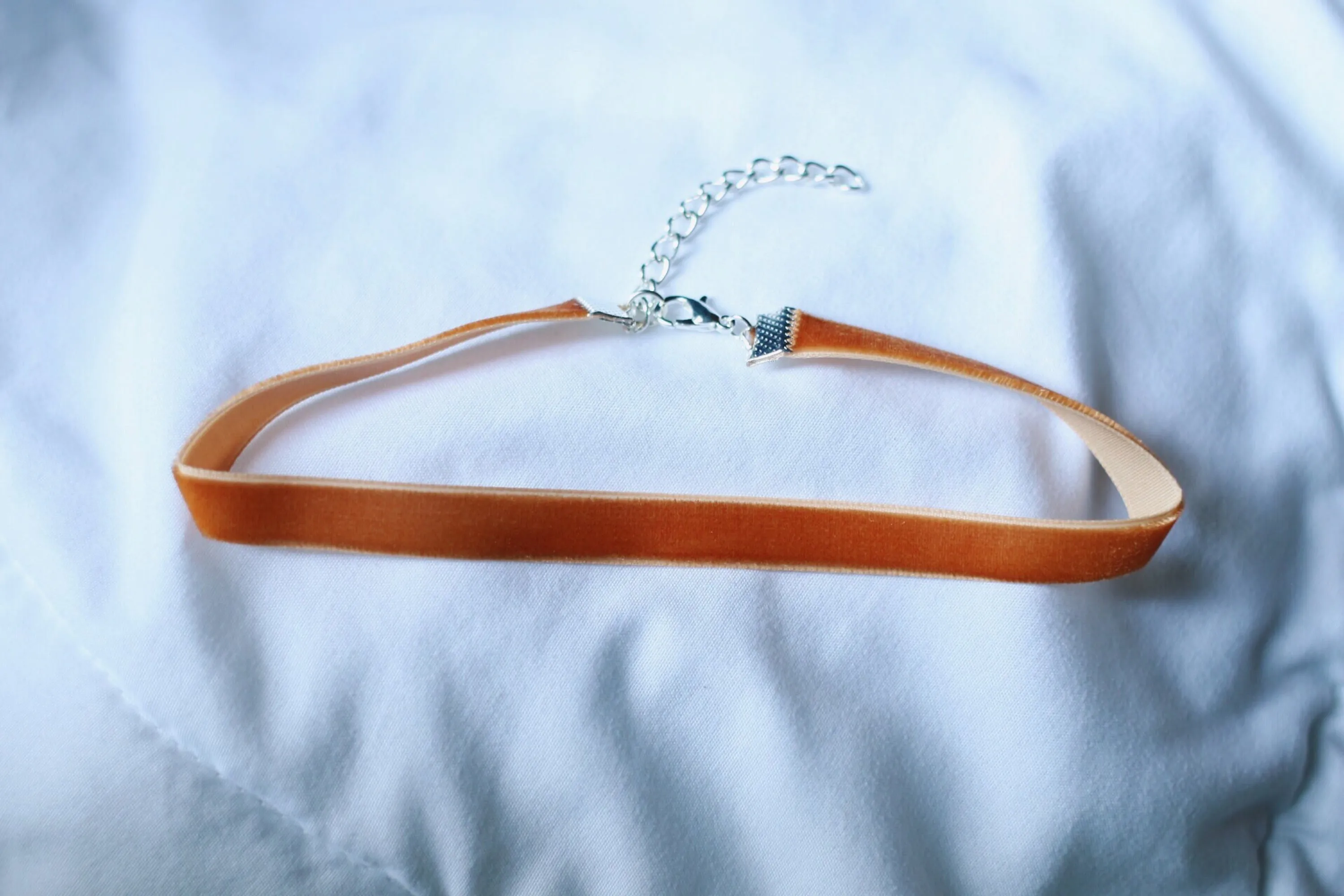 Terracotta Velvet Choker Necklace / Autumn Choker