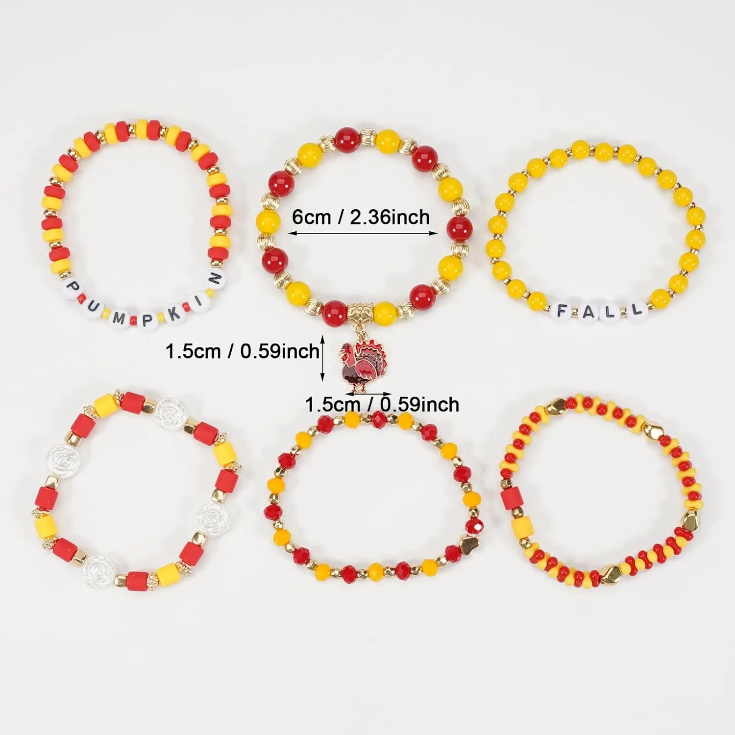 Twinfree Bohemian Bracelets for Women Stretch Multilayer Colorful Beads Bracelet with Charm Jewelry