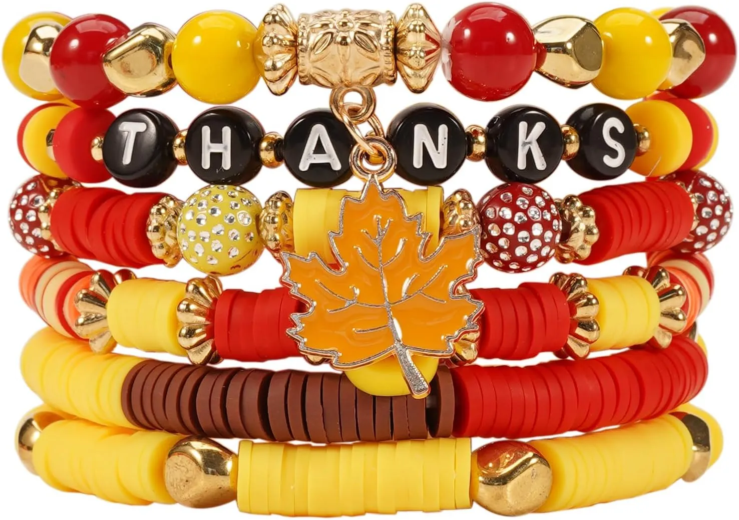 Twinfree Bohemian Bracelets for Women Stretch Multilayer Colorful Beads Bracelet with Charm Jewelry