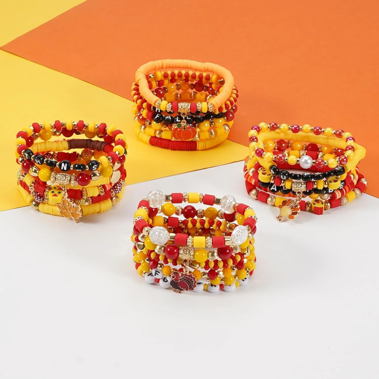 Twinfree Bohemian Bracelets for Women Stretch Multilayer Colorful Beads Bracelet with Charm Jewelry