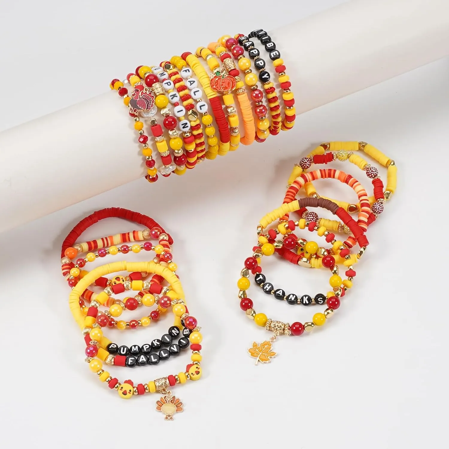 Twinfree Bohemian Bracelets for Women Stretch Multilayer Colorful Beads Bracelet with Charm Jewelry
