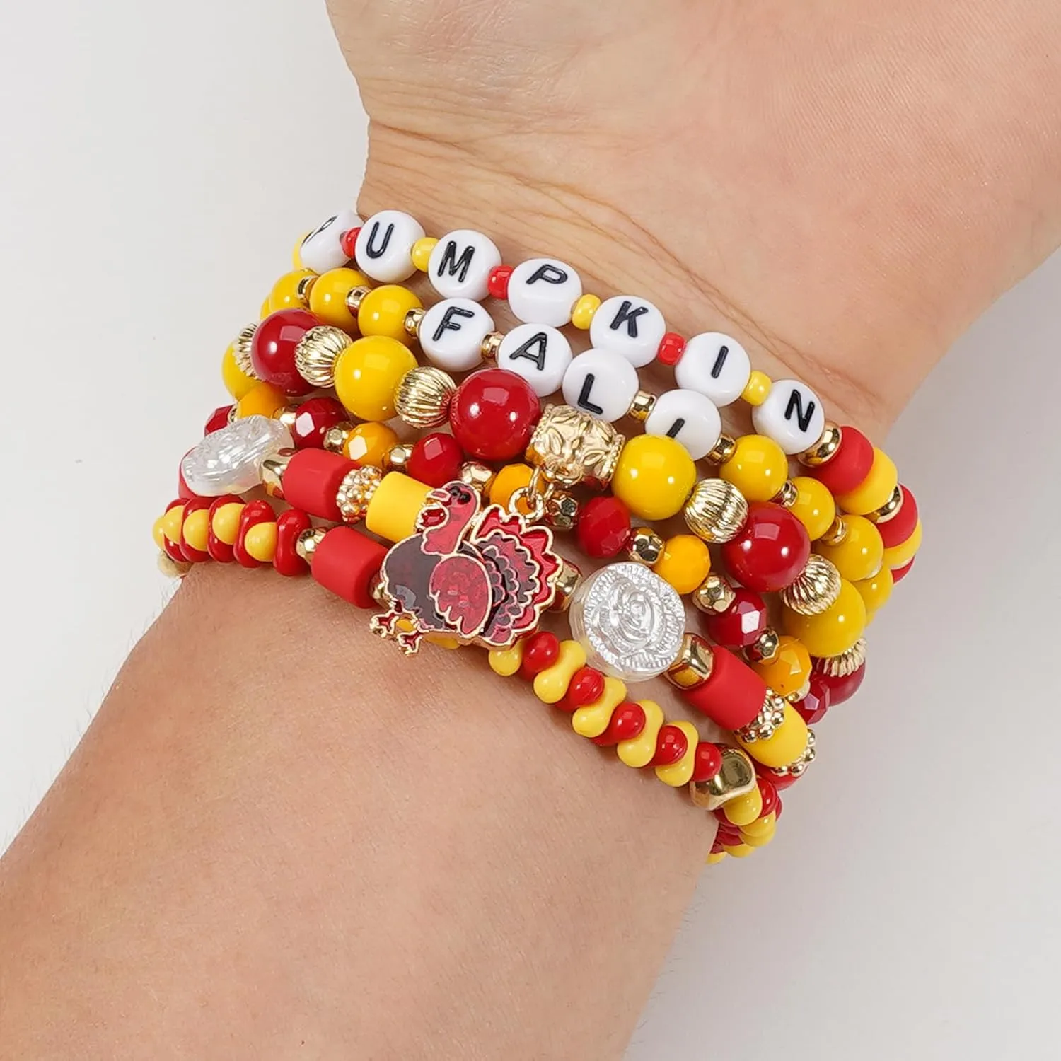 Twinfree Bohemian Bracelets for Women Stretch Multilayer Colorful Beads Bracelet with Charm Jewelry