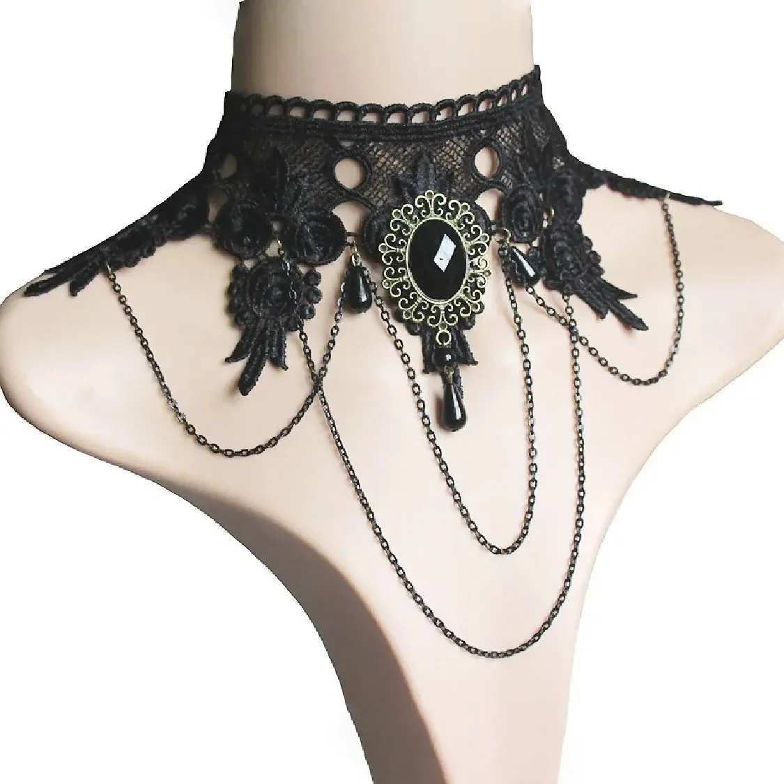 Velvet Fashion Choker Necklace for Women & Girls - Vintage Lace Necklace with Pendants
