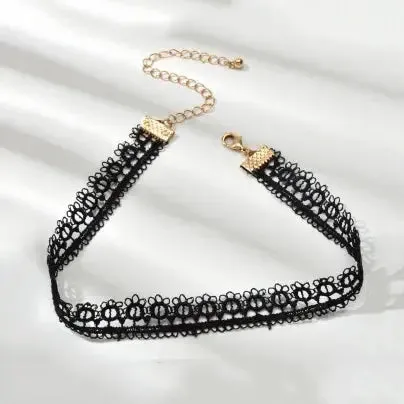 Velvet Fashion Choker Necklace for Women & Girls - Vintage Lace Necklace with Pendants