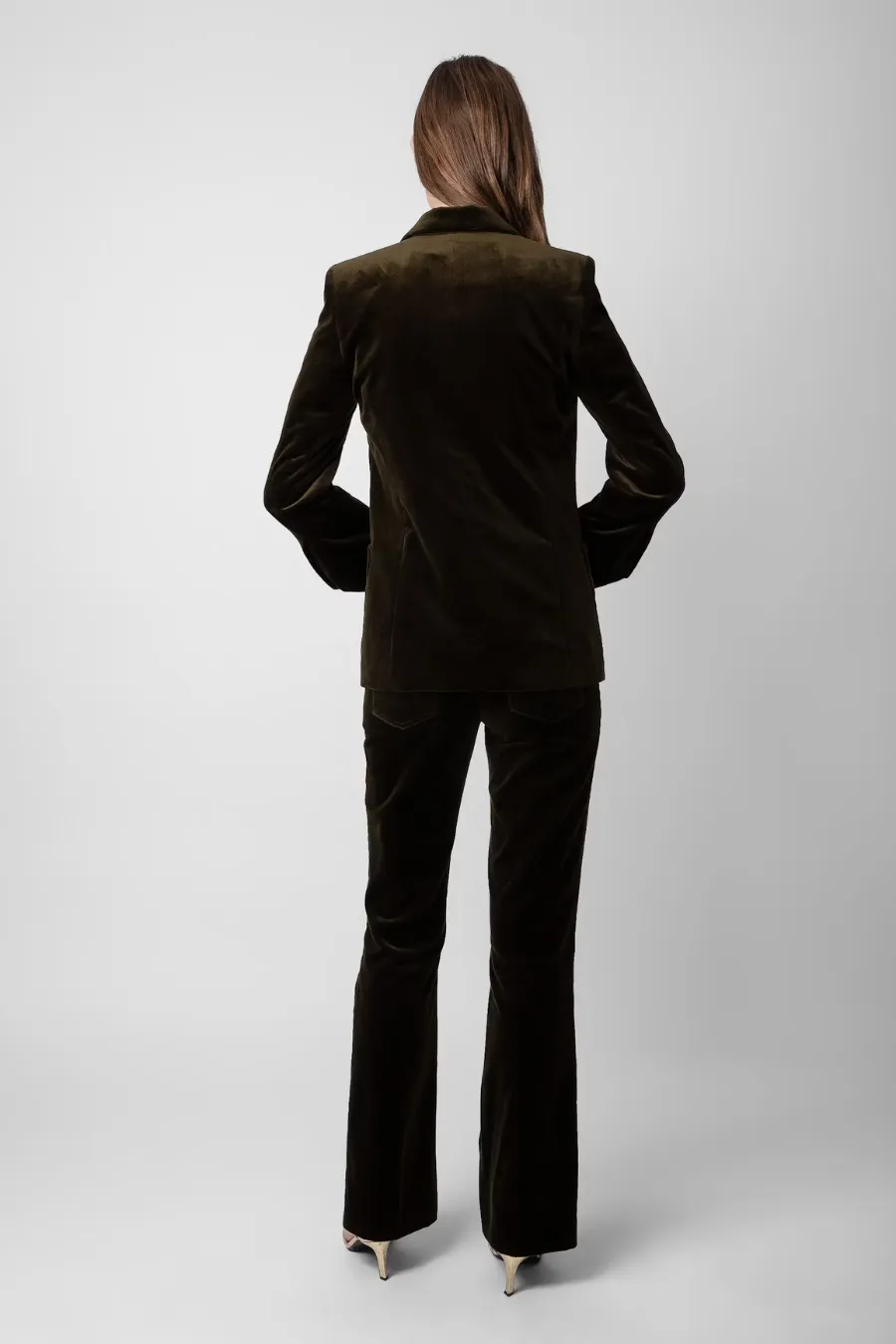 Visko Velvet Blazer Kaki